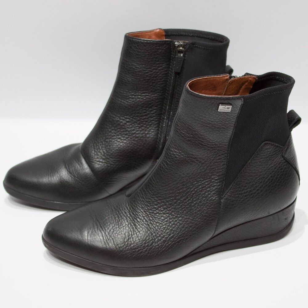 Dansko Serenity Black Leather Wedge Ankle Booties ~ Women 7.5/8 (38 EU)